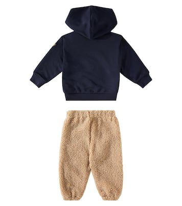 Baby cotton hoodie and faux fur pants set | Il Gufo