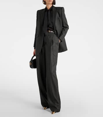 Pleated cashmere wide-leg pants | Saint Laurent