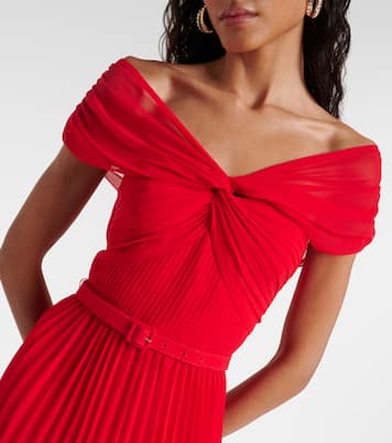 Off-shoulder chiffon minidress | Self-Portrait