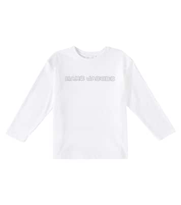 Logo crystal-embellished cotton top | Marc Jacobs Kids