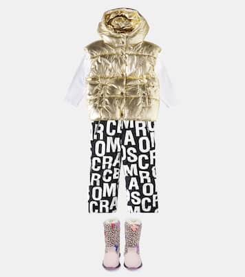 Logo crystal-embellished cotton top | Marc Jacobs Kids