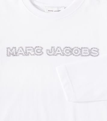 Logo crystal-embellished cotton top | Marc Jacobs Kids