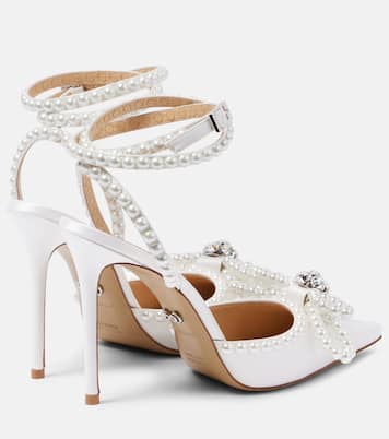 Verzierte Pumps Double Bow aus Satin | Mach & Mach