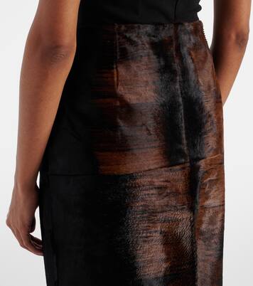 Bedruckter Bleistiftrock aus Kalbshaar | Magda Butrym