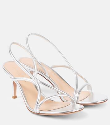 Sandales Cage 70 en cuir métallisé | Gianvito Rossi