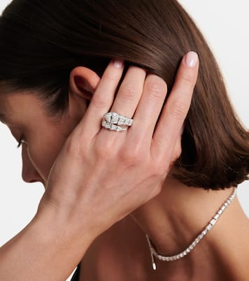 Serpenti Viper 18kt white gold ring with diamonds | Bvlgari