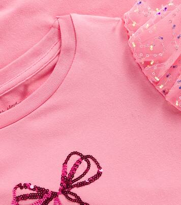 Top in jersey e tulle con paillettes | Konges Sløjd