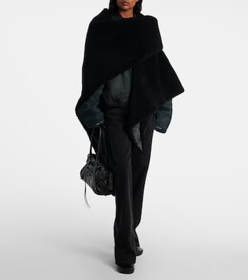 Schal aus Leder mit Shearling | Balenciaga