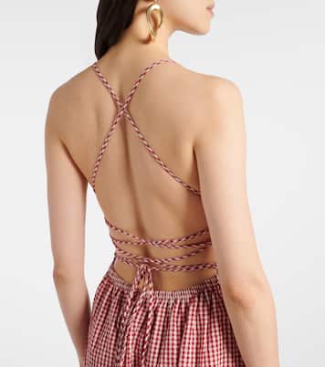 Robe longue Lori en coton à carreaux | Posse