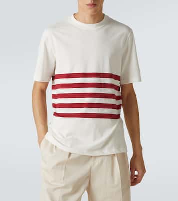 T-shirt rayé en coton | Brunello Cucinelli