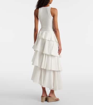 Falda de jersey de algodón y lino  | Alaïa