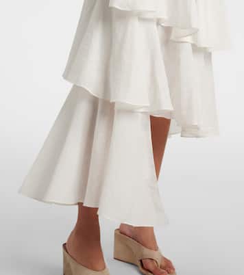 Falda de jersey de algodón y lino  | Alaïa