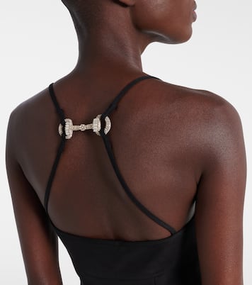 Midikleid Horsebit mit Kristallen | Gucci