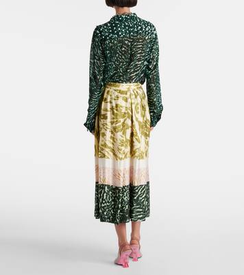 Bedruckter Midirock aus Satin | Dries Van Noten