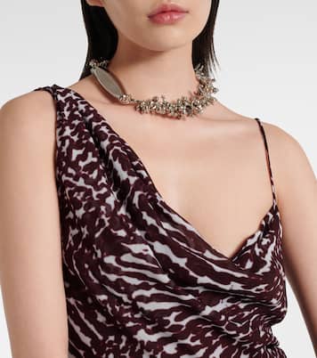 Abito midi monospalla con stampa | Dries Van Noten