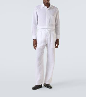 Linen wide-leg pants | Saman Amel