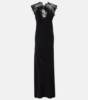 Lace-trimmed silk gown | Ferragamo