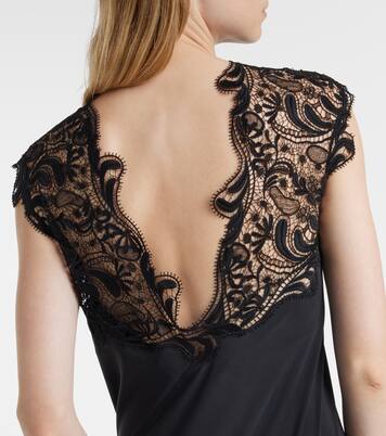 Lace-trimmed silk gown | Ferragamo