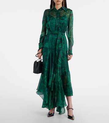 Paisley ruffled silk cocktail dress | Etro