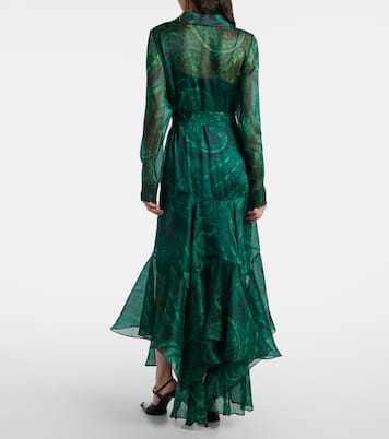 Paisley ruffled silk cocktail dress | Etro