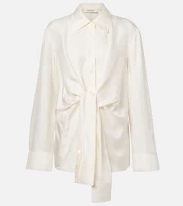 Draped silk satin shirt | Róhe