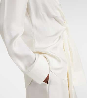 Draped silk satin shirt | Róhe