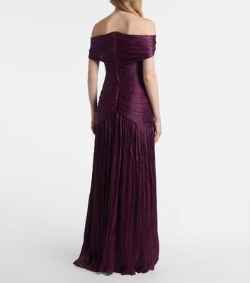 Off-shoulder crêpe bustier gown | Marmar Halim