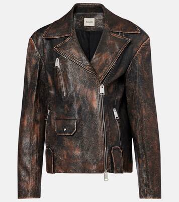 Catalina distressed leather biker jacket | Khaite