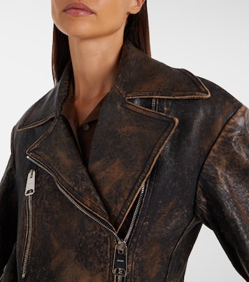 Catalina distressed leather biker jacket | Khaite