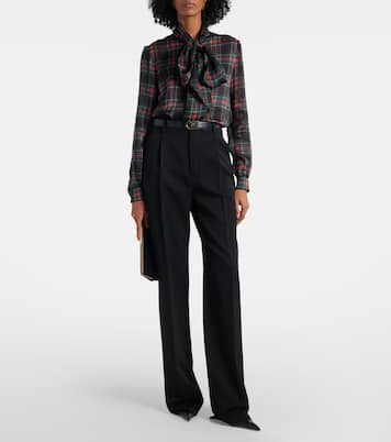Plaid silk blouse | Saint Laurent