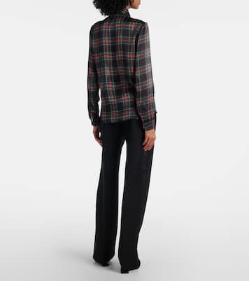 Plaid silk blouse | Saint Laurent