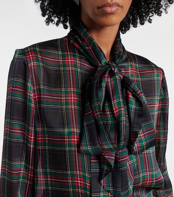 Plaid silk blouse | Saint Laurent
