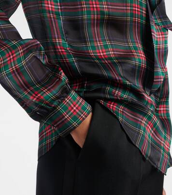 Plaid silk blouse | Saint Laurent