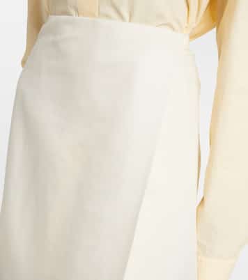 Demi floral silk and cotton midi skirt | Khaite