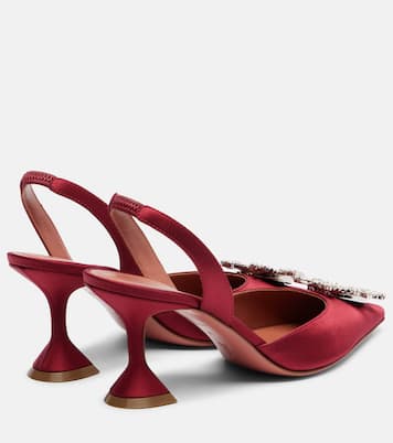 Begum 70 embellished satin slingback pumps | Amina Muaddi
