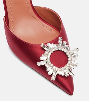 Begum 70 embellished satin slingback pumps | Amina Muaddi