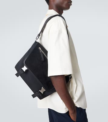 Flex Medium canvas and suede messenger bag | Loewe