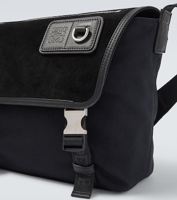Flex Medium canvas and suede messenger bag | Loewe