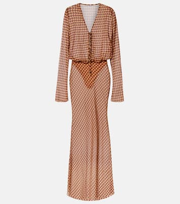 Nema printed sheer maxi dress | Bananhot