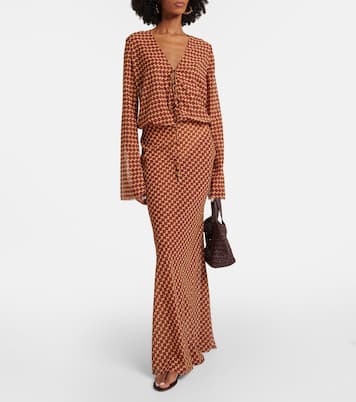 Nema printed sheer maxi dress | Bananhot