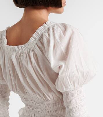 Baptisia shirred cotton voile top | Dôen