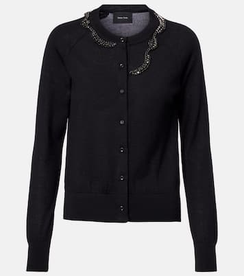Cardigan aus Wolle und Seide mit Kristallen | Simone Rocha