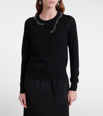 Cardigan aus Wolle und Seide mit Kristallen | Simone Rocha