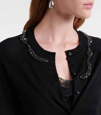 Cardigan aus Wolle und Seide mit Kristallen | Simone Rocha