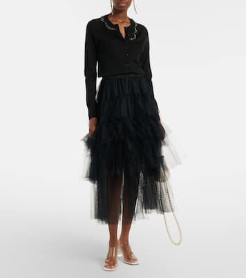 Cardigan in lana e seta con decorazioni | Simone Rocha