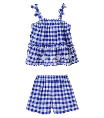 Gingham cotton top and shorts set | Tartine et Chocolat