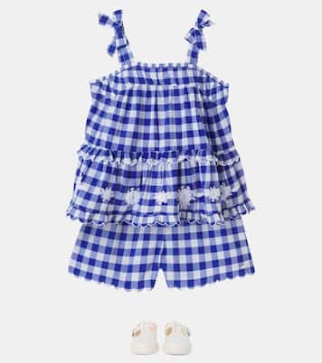 Gingham cotton top and shorts set | Tartine et Chocolat