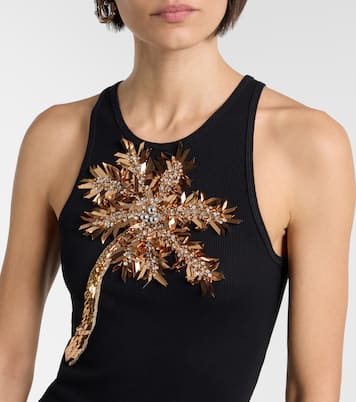 Verziertes Maxikleid aus einem Baumwollgemisch | Rabanne