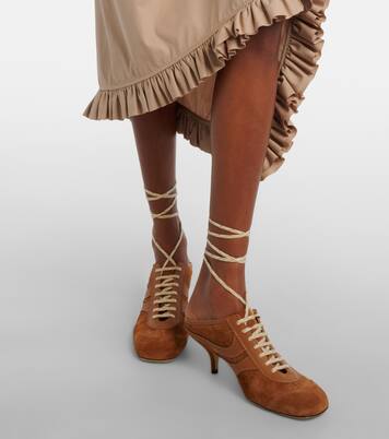 65 leather-trimmed suede mules | Dries Van Noten