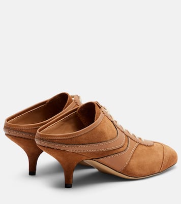 65 leather-trimmed suede mules | Dries Van Noten